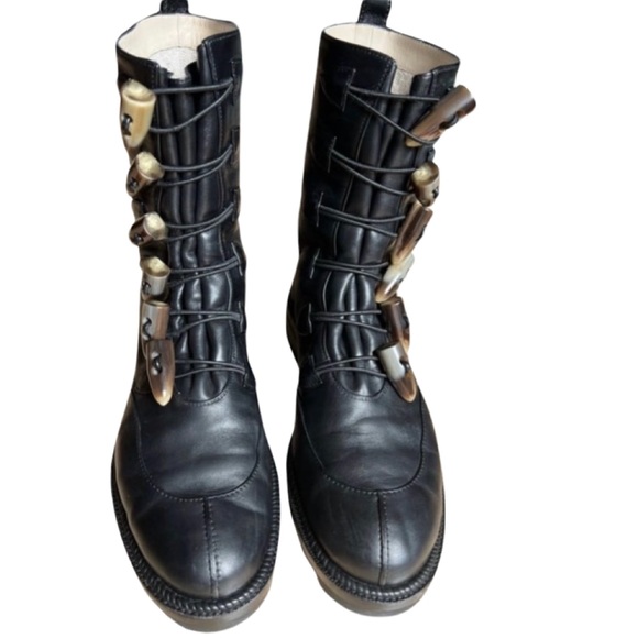 Christian Louboutin biker combat boots black ankle boots - Picture 2 of 14